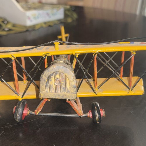 Metal miniature airplane used, 21x21 cm