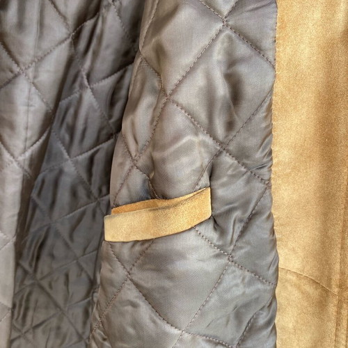 Men's leather jacket used, size XXL, tan color