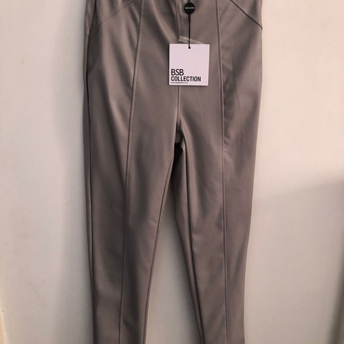 BSB gray leggings leather texture new no L