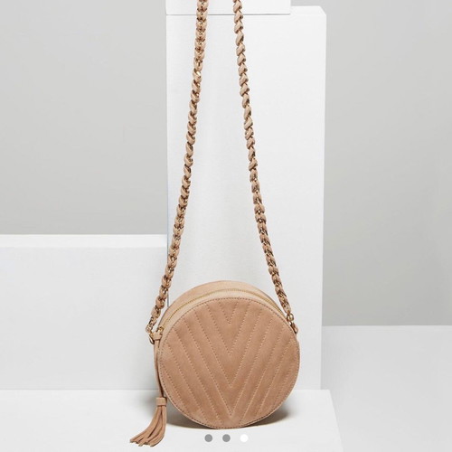 BCBG MaxAzria leather crossbody bag new, beige camel