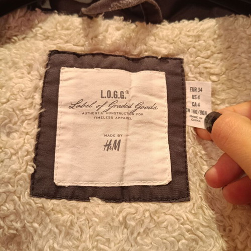 H&M winter jacket used, black and gray, EUR34