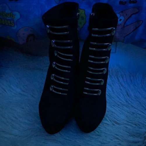 High-heeled boots 12cm like new, black size 38
