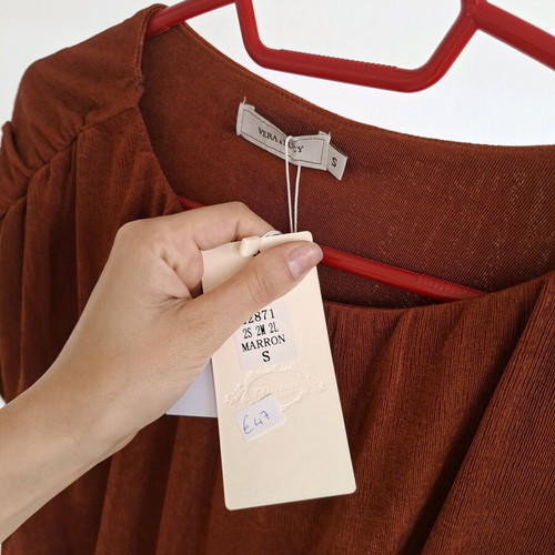 Vera Wang New Crop Blouse Dark Dirty Orange Size S