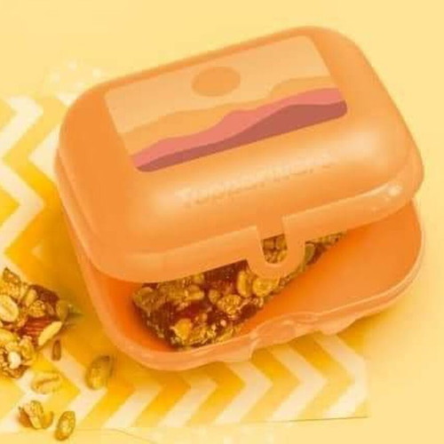 Tupperware large twin container new, orange for snacks and personal items