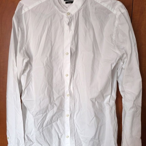 Bitsiani men's shirt with Mao collar, size L, like new, white