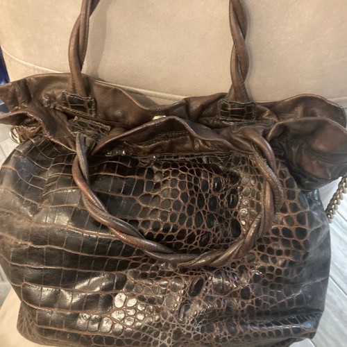 Massimo Dutty leather handbag and shoulder bag used with matte chain 50x50cm