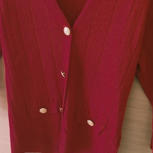Zara cardigan with gold details like new, red
