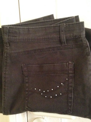 Foglie Rosse dark brown pants with rhinestones used size 50