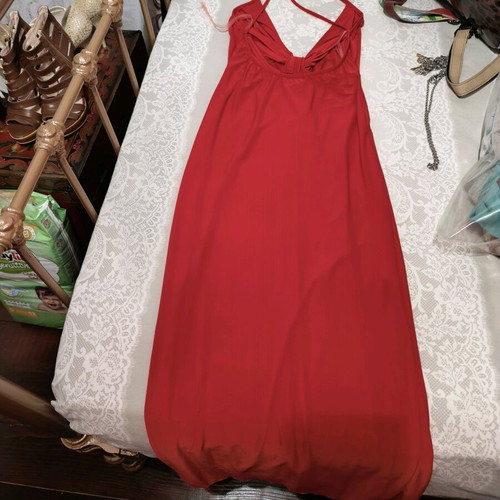 Red backless dress like new, size S