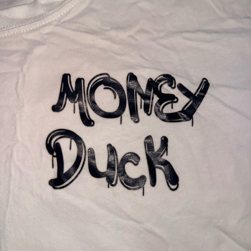 Money Duck T shirt used, white, size S