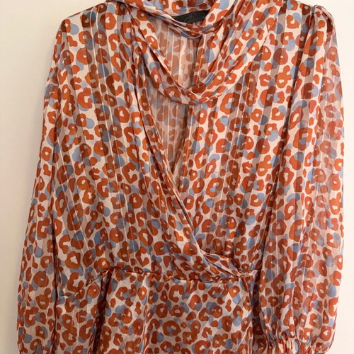 Nejma Leopard Print Wrap Shirt like new, size S/M