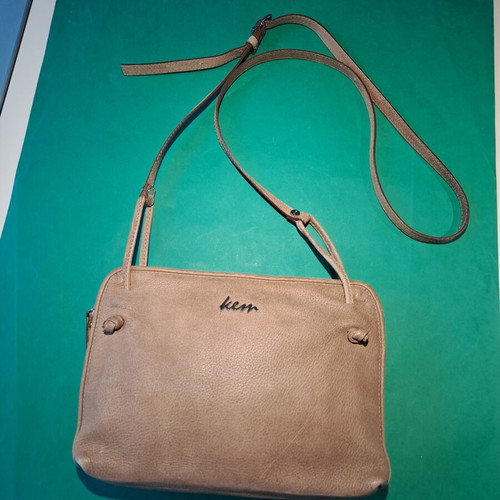 Kem small crossbody bag used, beige leather