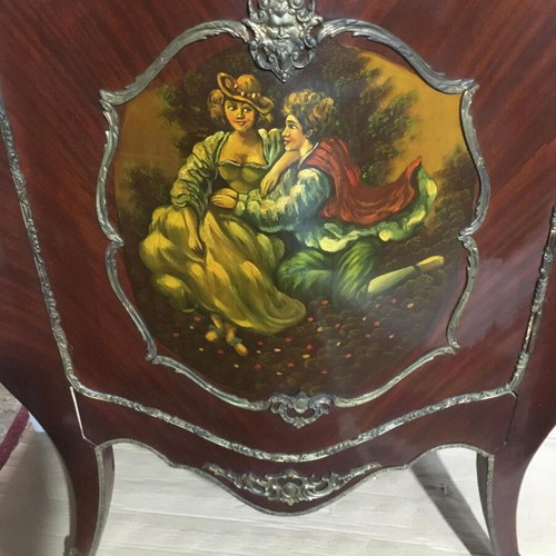 Wooden display cabinet used, classic Italian style with curved glass