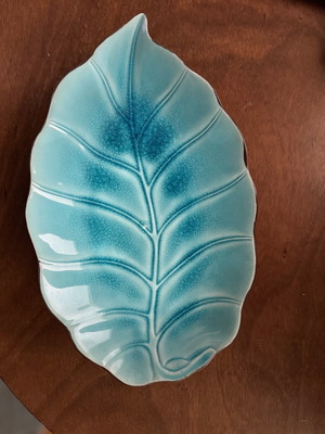 Turquoise ceramic glazed platter like new