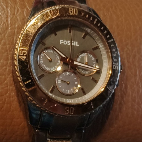 Fossil Multifunction Quartz Watch used, two-tone, women's