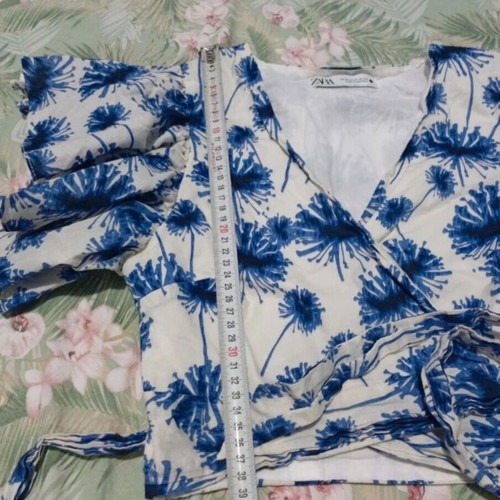 Zara μπλούζα μέγεθος M, άσπρη και μπλε