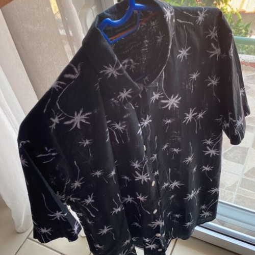 Funky Buddha men's shirt new, black and white, XL