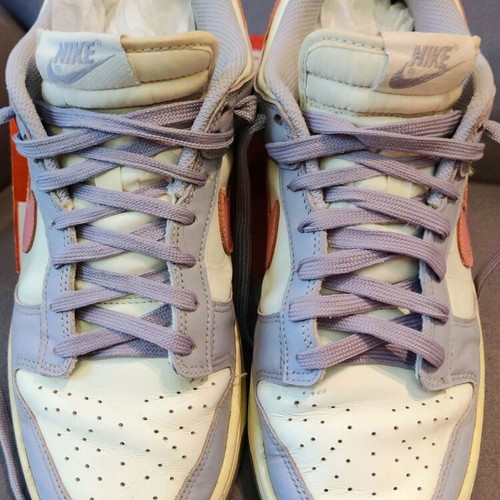 Nike W Dunk Low Indigo Haze/Coral Chalk-Sail used, size 40.5