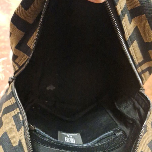 El Bag Tsantilis backpack like new, black with green olive and burgundy