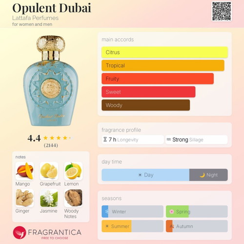Opulent Dubai Lattafa 3ml sample tester, Eau de Parfum