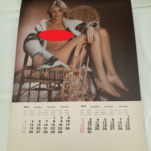 Rare 1979 wall calendar with semi-nude models new