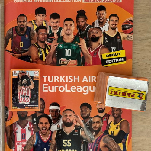 Panini EuroLeague Stickers 2024-2025 New, 135 singles and 56 duplicates