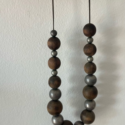 Furla Statement Necklace new with wooden and metal beads