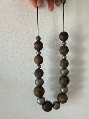 Furla statement necklace new with wooden and metal beads