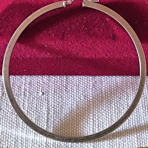 14K white gold hoop earrings, 3 mm, 5.5 cm, 5.7 g