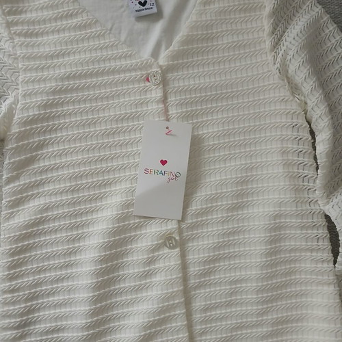 Sera Fino girls cardigan new, white, size 12