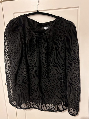 Bikbok black blouse with animal print, size M