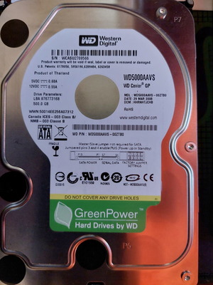 Western Digital Green Power 3.5" HDD 500GB SATA