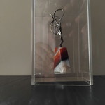 Handmade sculpture by Katerina Grolliou like new, silver and stone in plexiglass case