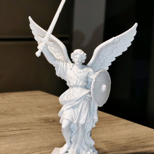 3D Printed Archangel Michael Statue New with Marble Look