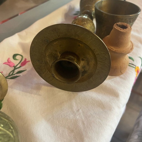 Engraved brass hookah, 50 cm, 100 years old from Constantinople