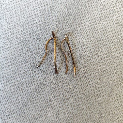 Silver 925 earrings with zircon used, pink gold color