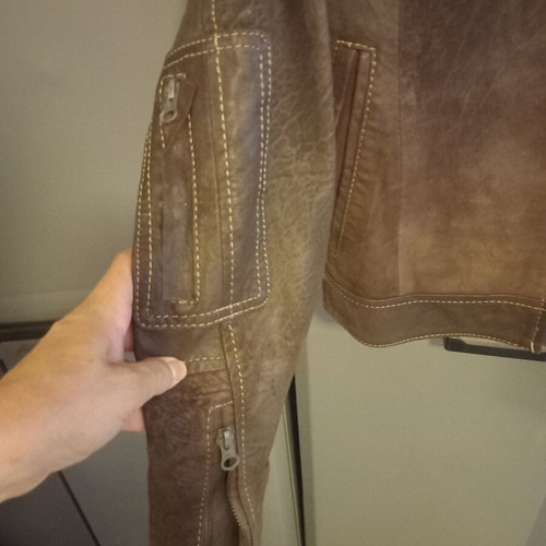 Real leather jacket made in Turkey, like new, brown, size L