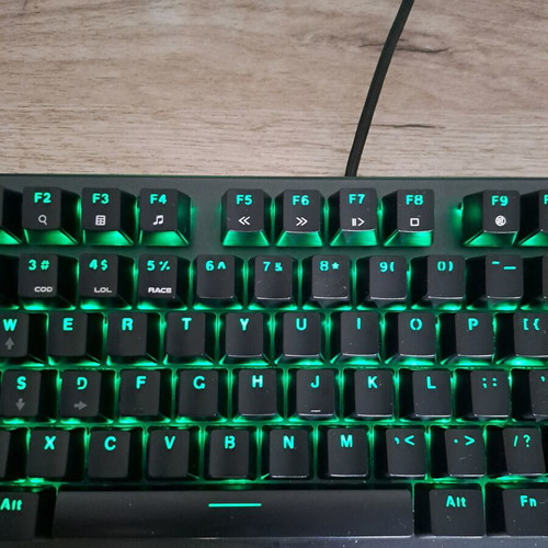 Genesis mechanical gaming keyboard with green light and blue switches