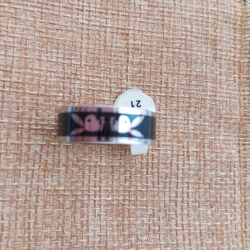 Men's stainless steel bracelet and matching ring with bunny logo
