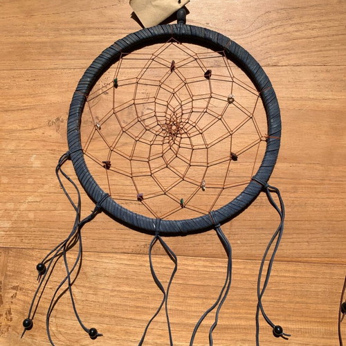 Dreamcatcher made of leather with semi-precious stones like new