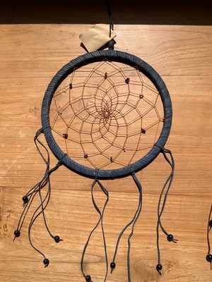 Dreamcatcher made of leather with semi-precious stones like new