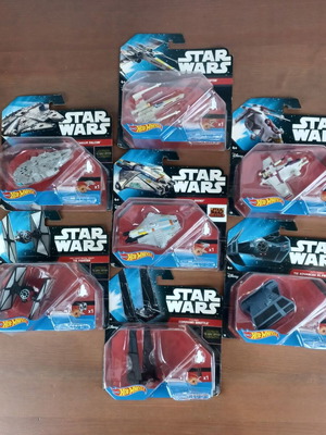 Star Wars Hot Wheels Mattel collection set of 7 used ships