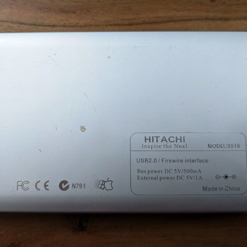 2.5 IDE HDD external enclosure to USB 2.0 used with dual USB power