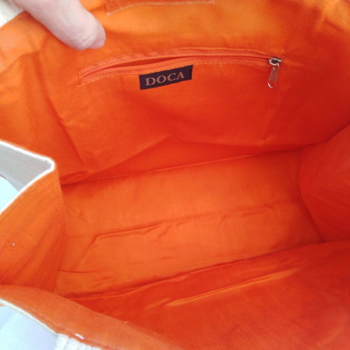 Doca fabric handbag like new with beads and sequins