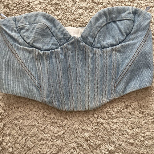 Vassia Kostara denim top like new, corset style, multicolor, size M