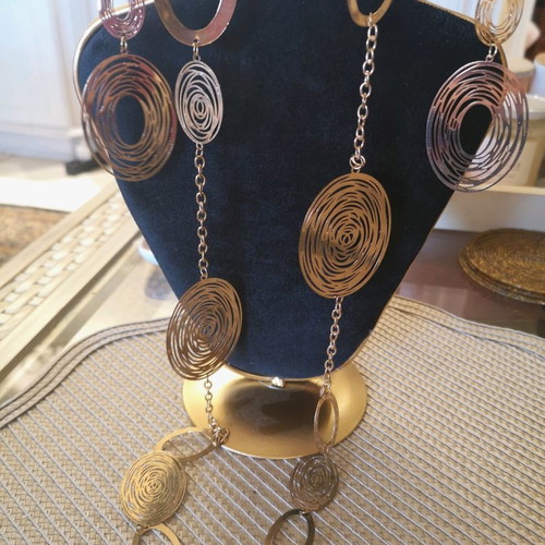 Zara gold-tone necklace and matching earrings set new
