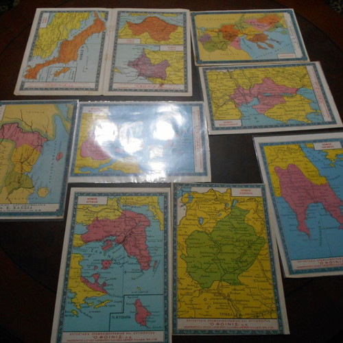 Chromolithograph maps used, pack of 10, old notebook covers