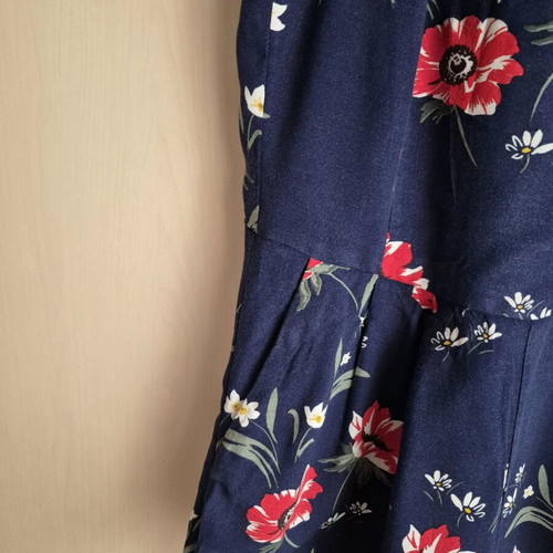 Stradivarius navy floral playsuit used