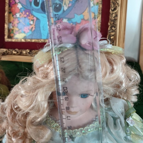 Vintage Porcelain Fairy Doll, 28cm, seated