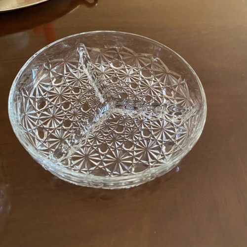 Vintage crystal platters for nuts, set of 3